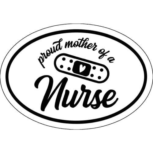 WickedGoodz Oval Proud Mother of a Nurse Decal - Nursing Bumper Sticker - Rn CNA LPN Mom Sticker 15*15cm