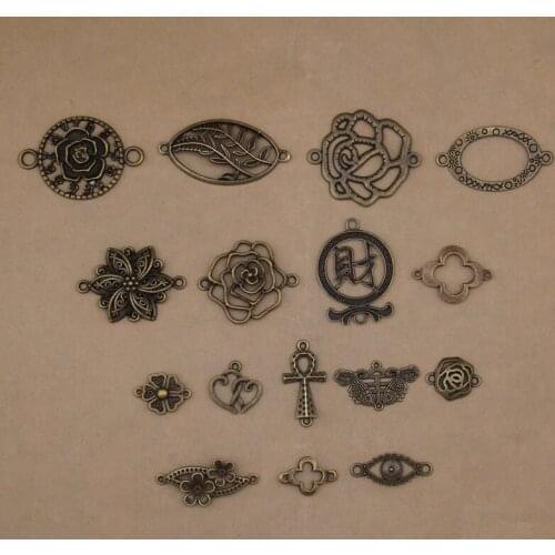 Yage 44PCS Mix 22Style Bronze Plated Connector,Alloy Wholesale Jewelry Findings fit Jewelry Making