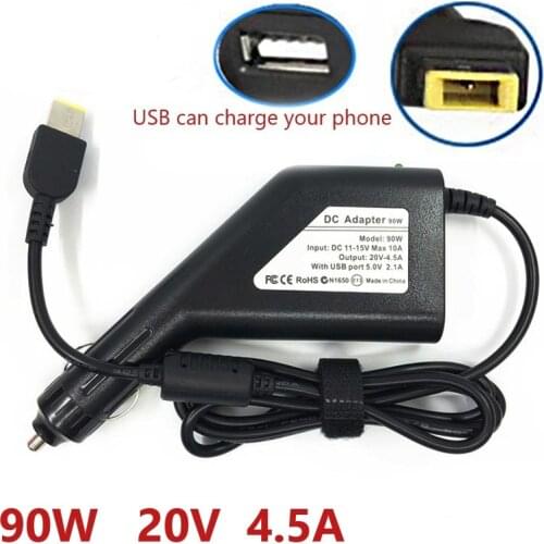 Dc Laptop Car Charger 20V 4.5A 90W for Lenovo ThinkPad X240S E431 E531 G500 G505 T440 E431 E360 S3 Power Adapter