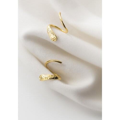 Japanese Korean Simple Stylish Temperament Line Spiral Stud Earrings for Women Sweet Cute 925 Sterling Silver Earrings Fashion