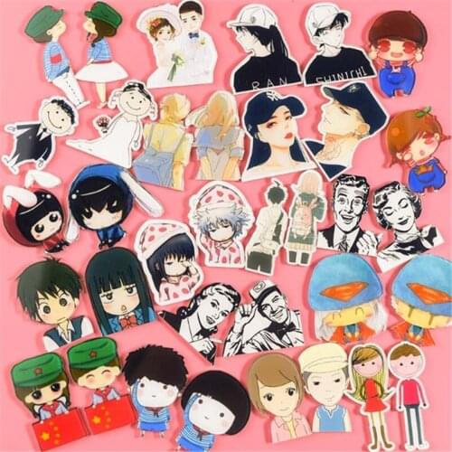 1PC Cartoon Acrylic Cute couple badge Icons on The Backpack Pin Decoration Badges for clothing Accessories Z215