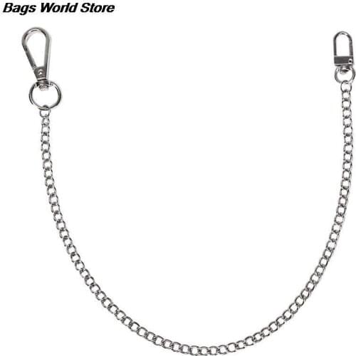 1PCS Silver Ring Clip 38cm Keyring Mens HipHop Jewelry Metal Wallet Belt Chain Rock Punk Trousers Hipster Pant Jean Keychain