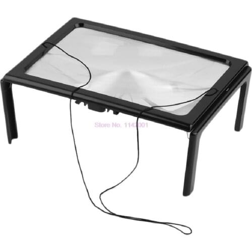 20pcs 3X Giant Hands A4 Full Page Glass Loupe for Reading Ultrathin Magnifier Hands Free With 4 LED Light