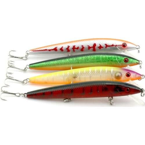 20PCS Minnow Fishing lure 4 Color 12CM 13.8G 6# hooks (MI014) plastic fishing lures hard crankbait
