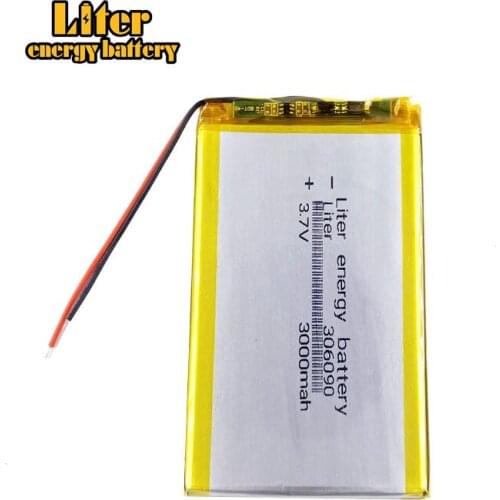 3.7V 306090 PLUG 3000MAH Mp3 MP4 MP5 GPS Lithium polymer battery For Lithium Polymer Rechargeable Battery