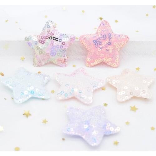 6Pcs 48mm Glitter Sequins Butterfly Appliques Padded for DIY Headwear Clips Accessories Toy Patches Scrapbooking Sticker H35