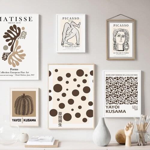 Matisse Yayoi Kusama Pumpkin Abstract Nordic Posters And Prints Wall Art Canvas Painting Wall Pictures For Surrealism Room Decor