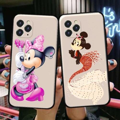 Minnie mouse toy Anime Phone Case cover For iphone 12 Pro Max 11 8 7 6 S XR PLUS X XS SE 2020 mini cell shell milky white