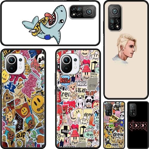 Brand Justin Bieber drew house Cell Phone Case for Xiaomi Mi Poco X3 NFC M3 F1 10T 9T Pro Note 10 A2 8 11 Lite 5G Cover Coque