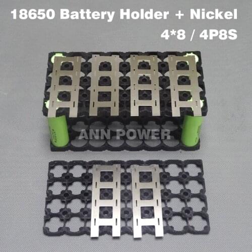 4*8 (4P8S) 18650 li-ion battery holder + 4P2S Nickel strip Used for 24V lifepo4 battery pack 4*8 holder and 4*2 nickel belt