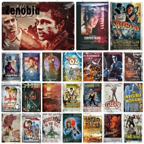 Action Movie Retro Plate Tin Sign Metal Sign Plaque Vintage Metal Poster Wall Art Stickers for Bar Pub Club Home Wall Decoration