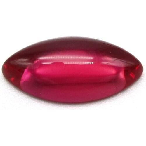 5A Quality 2x4mm~8x16mm Marquise Cabochon Flat Back Synthetic Corundum Stone #5 Red For Jewelry