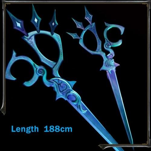 Game LOL Gwen Cosplay Scissors weapon props reduction ratio 1:1 length 188CM
