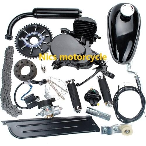 Bicycle Motor Kit 80cc 2-Stroke Bike Gasoline Motorized Gas Engine Bike Motor Kit (Black)