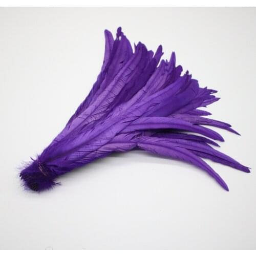Beautiful 100pcs 30-35CM Dyeing Purple Rooster Feathers Clothing Wedding DIY Decoration Accessories Feathers For Crafts Plume