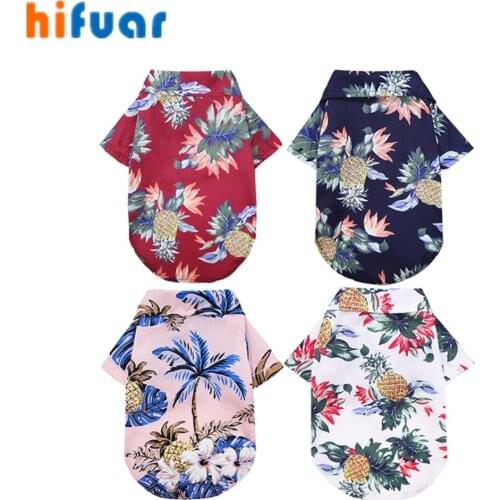Summer Pet Printed Clothes For Dogs Floral Beach Shirt Jackets Dog Coat Puppy Costume Cat Spring Clothing Pets Outfits XS-5XL