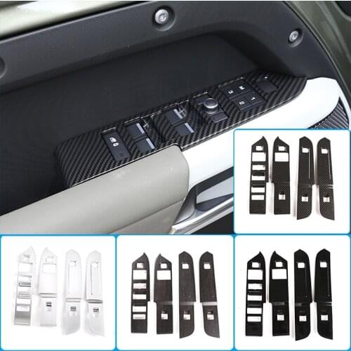 LHD&RHD ABS Car Window Lift Switch Button Control Panel Frame Cover Trim For Land Rover Defender 90 110 2020-21 Auto Accessories