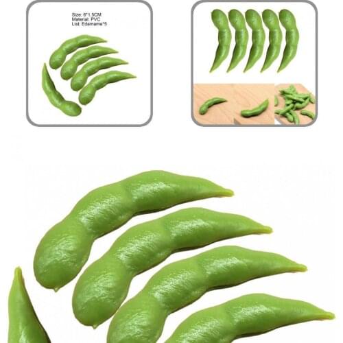 Miniature Special Smooth Green Beans Toys Undifferentiated Shooting Prop Vivid for Taking Photos