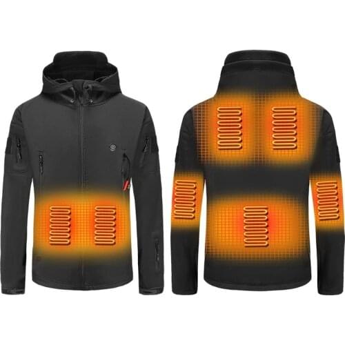 Men Outdoor Winter Electric Heating Jacket USB Charge Men Heated Jackets Intelligent Heat Skiing Hiking Clothes