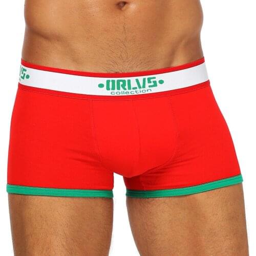 ORLVS Brand 50PC/LOT Wholesale Sexy Gay Boxers Men Underwear Breathable Cotton Men Panties Quick Dry Mesh Comfortable Boxers