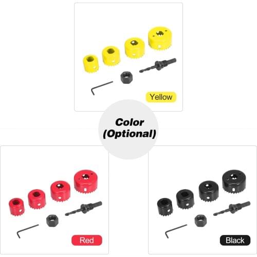 Bi-metal Hole Saw Kit 6Pcs Assorted Heavy-duty Hole Saw Set W/ 4 Saw Blades of 32/38/44/54mm, 1 Mandrel, 1 Hex Key Plasterboard