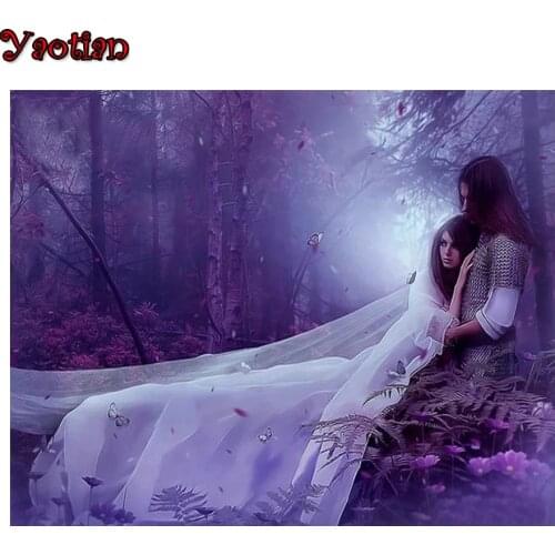 Yaobo 5Diamond Painting Romantic Couple Cross Stitch Kits Full Square Drill Decor For Home Diamond Embroidery Needlework Gift