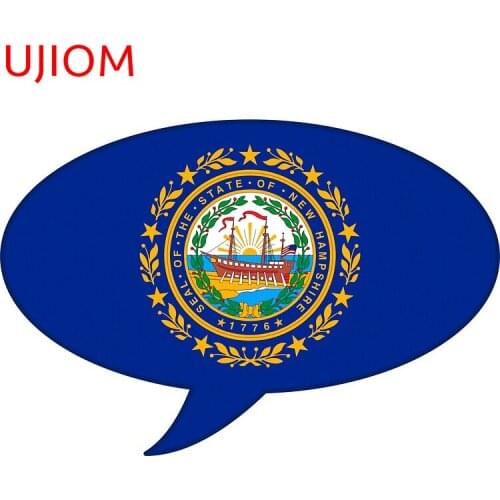 UJIOM Wall Stickers New Hampshire State Flag Graphic USA Styling Decoration Sticker Accessories Room Waterproof Home Decor Decal