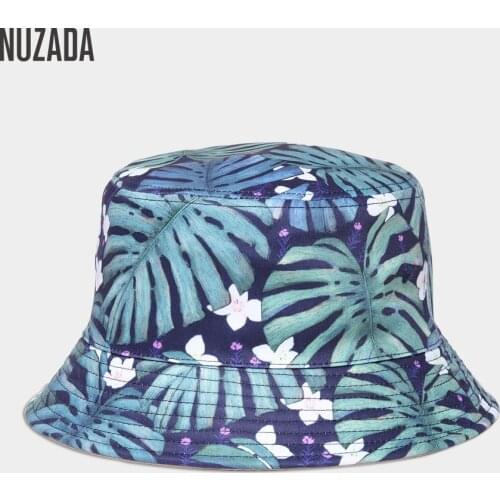 NUZADA New Fashion Floral Pattern Reversible Bucket Hats Fisherman Hat For Women Gorras Summer Cotton Men Bucket Cap