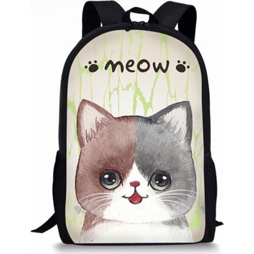 New Vintage Print Backpacks Children School Backpack Cat Style Casual Women Small Rucksack for Boys Girls