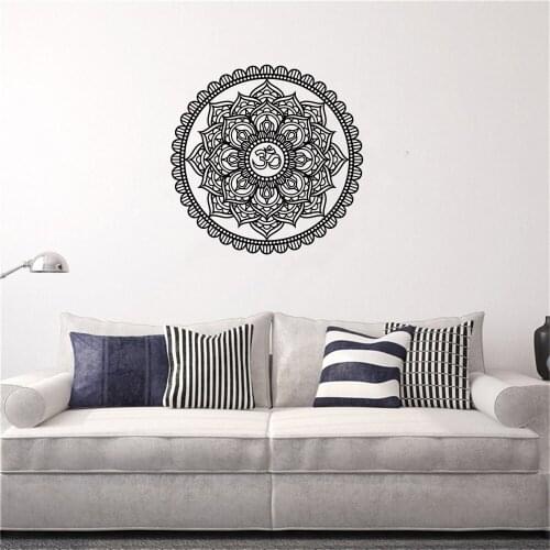 Om Wall Decal Mandala Vinyl Sticker Namaste Yoga Studio Wall Decor Om Symbol Decals Mandala Bedroom Mural WL1709