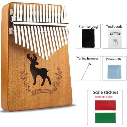 Kalimba Thumb Piano 17 Keys Portable Mbira Colimba Music Finger Piano Gifts for Kids Adults with Tuning Hammer Study Instruction