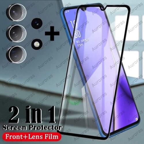 Auroras 2 in 1 Film For Samsung Galaxy A32 5G Screen Protector Tempered Glass Film For Samsung A32 Lens Protector Glass