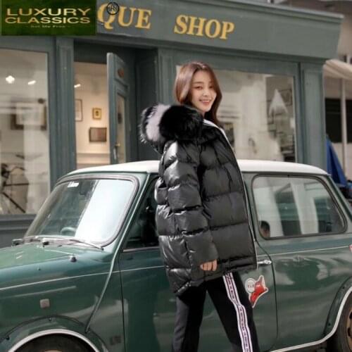 Womens Winter Down Jacket Woman Parkas 2021 Streetwear Real Fox Fur Hooded White Duck Down Coat Female Down Parkas Hiver