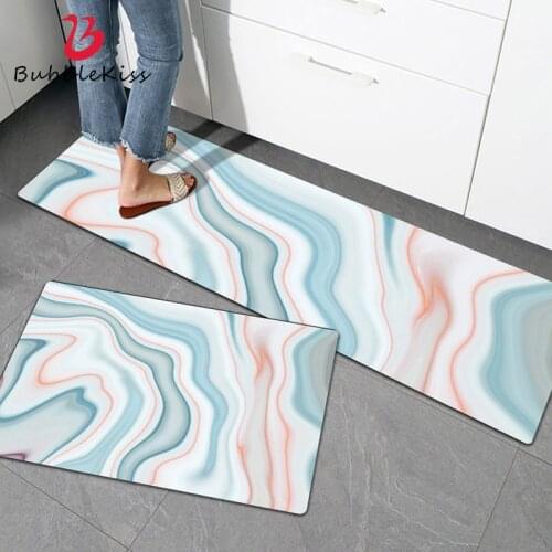 Bubble Kiss PVC Kitchen Mat For Oil And Water Proof Marble Pattern Home Decor Rugs Soft Anti Slip Bathroom Bedsides Area Carpet