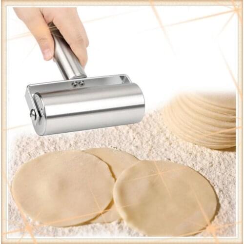 Stainless Steel Rolling Pin Pastry Pizza Fondant Bakers Roller Metal Gift Kitchen Tool For Baking Dough Pizza Cooking Gadgets