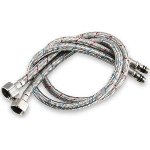 Sink Faucets Hoses Water Tap Inlet Hose Stainless Steel Wire Lengthened Long Soft Connection Fittings Faucet Hot and Cold Hoses