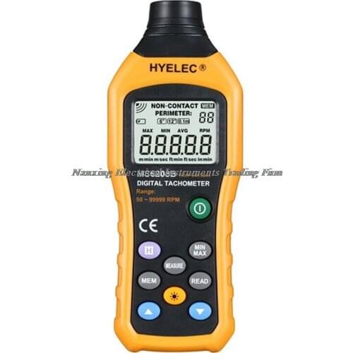 FAST SHIPMENT MS6208B LCD Digital Laser Photo Tachometer RPM Meter Non contact Tacometro Rotation Speed 50RPM-99999RPM