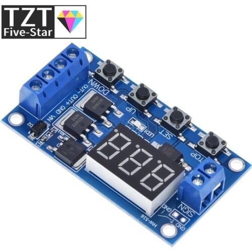 TZT Trigger Cycle Timer Delay Switch 12 24V Circuit Board Dual MOS Tube Control Module