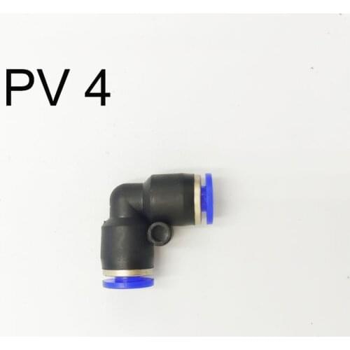 10PCS PV Air/Water Hose and Tube Push In Connector 4mm Pneumatic Fitting Plastic Pipe Hose Quick Connector Angle Adapter