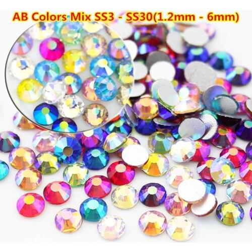 AB Colors Crystal ss6 30 Colors Flatback Nail Rhinestones Mixed Colors Nail Art Decoration Strass Crystal swarovsky nail cristal