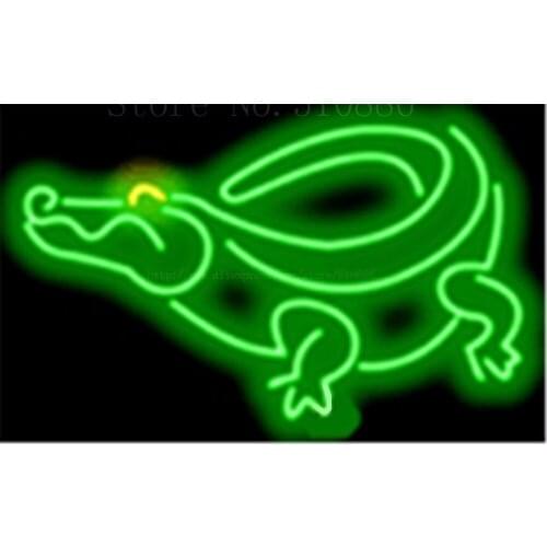 17*14" Alligator NEON SIGN REAL GLASS BEER BAR PUB LIGHT SIGNS store display Packing occasional Bulbs home Advertising Lights