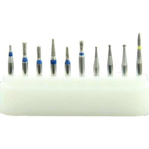 2 kits (20 pieces) Diamond FG + Tungsten carbide FG Dental polishing burs for Micro Invasive Surgery