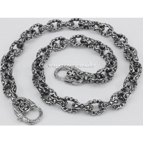 316L Stainless Steel Double Heart 14" ~ 36" Mens Biker Rocker Punk Wallet Chain 5S003WC 3P6