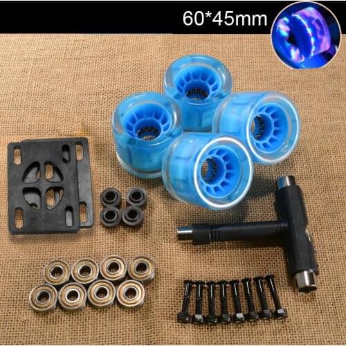 4Pcs 78A 60*45mm Longboard Skateboard 4 Wheels Cruiser Repair With Bearings Spacers Roller Sports skateboard wheels dropshipping