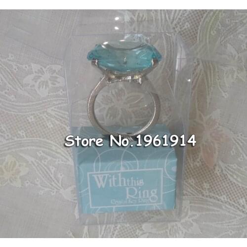 50pcs Romantic Diamond Engagement Ring Keychain for Your Love Wedding Favors Bridal Wedding Souvenirs Wedding Supplies Gift