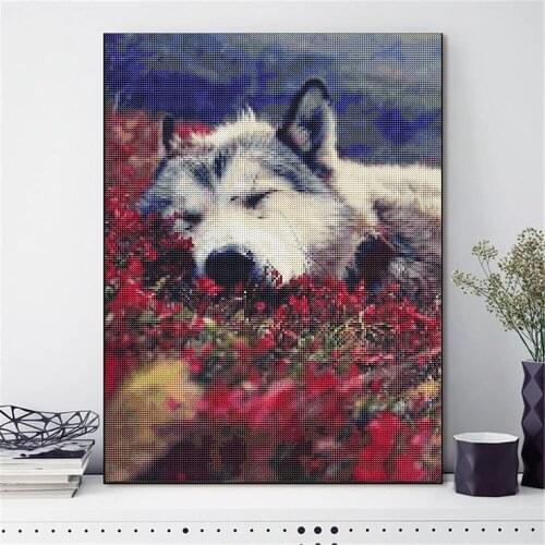 Wolf 5D 100% Full Diamond Painting Crafts Needlework Pattern Diamond Embroidery Mosaic Cross Stitch Home Decoration Painting