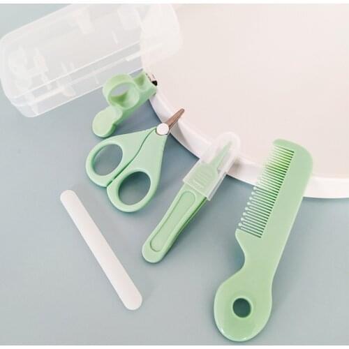 97BC 5 Pcs Baby Nail Hair Daily Care Kit Nail Clipper Scissor Hair Comb Nose Cleaner