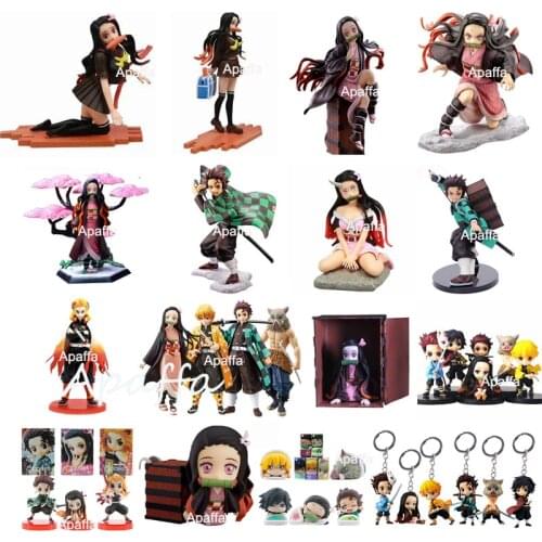 Demon Slayer Anime Figure Kimetsu No Yaiba Kamado Tanjirou Nezuko Action Figures Toy Agatsuma Zenitsu Figurine Inosuke Model Toy