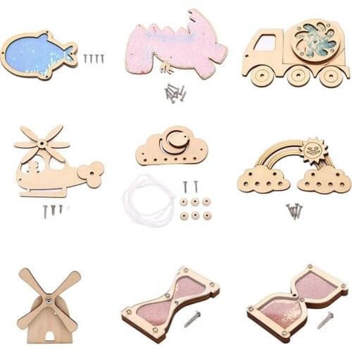 Montessori DIY Busy Board Toys Lock Mobile Children Wood Chips Skill Training Parent-Child Game Puzzle Intelligence Development