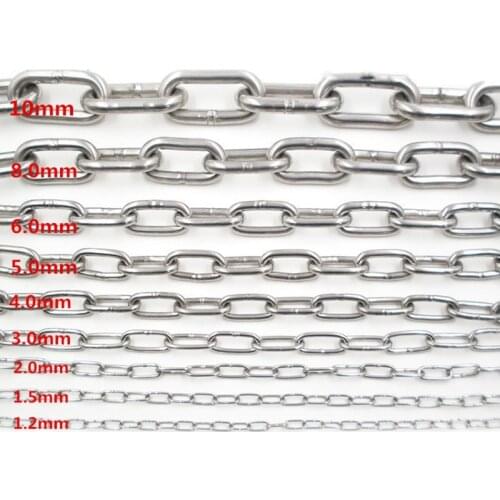 304 stainless steel chain 1.2mm 5m 10m thick iron chain pet dog chain hoop chain chandelier chain hanging chain clothes chain